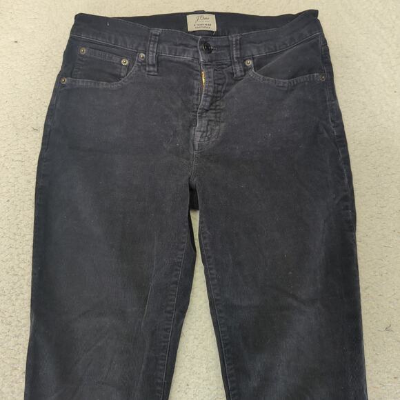 J.Crew 9-in High-rise Toothpick Skinny Jeans Black Corduroy Women's 27 Stretch - Picture 3 of 8